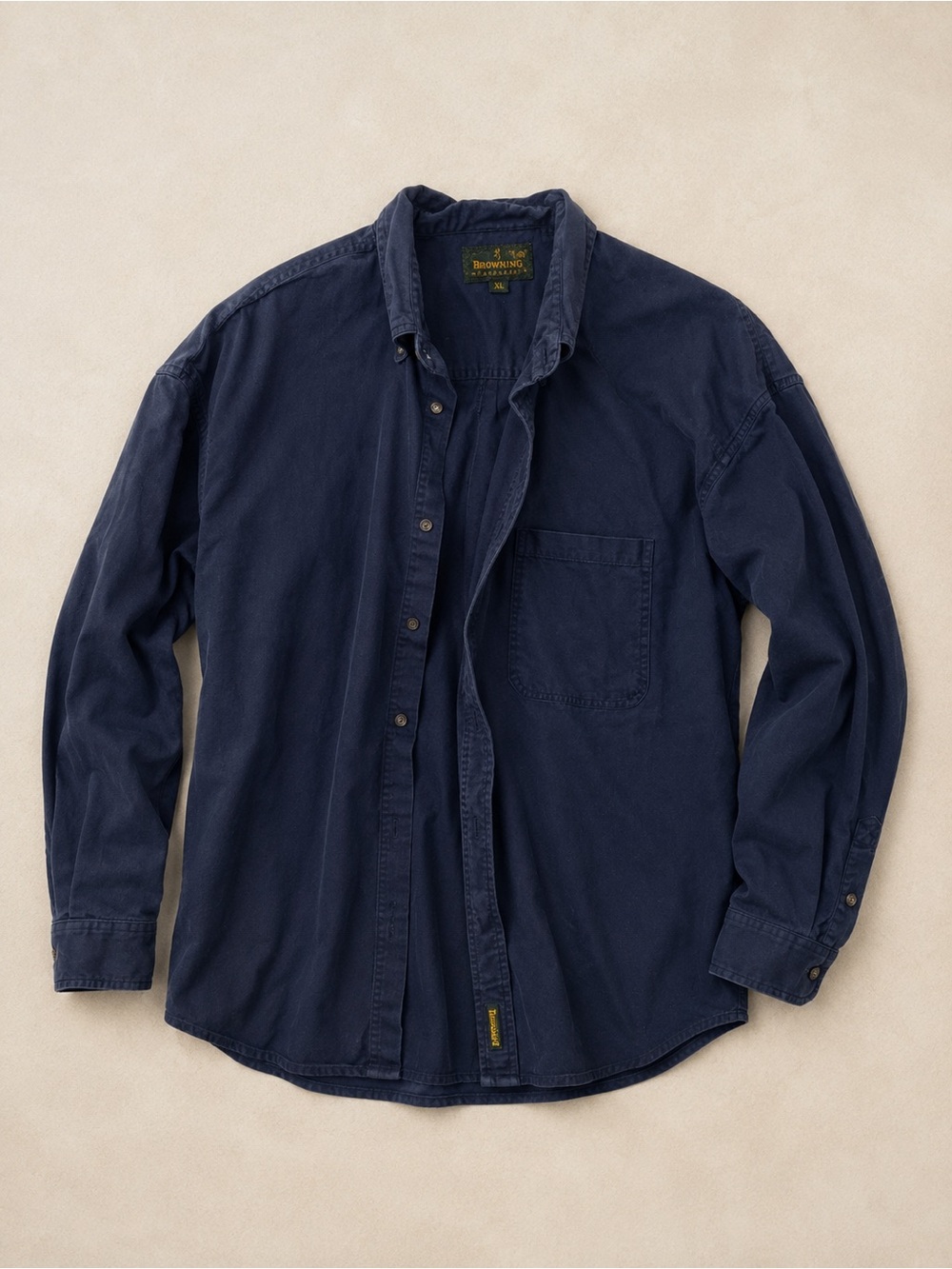 Vintage Y2K Timberland Weathergear Men’s XL Navy Heavyweight Button Down Shirt